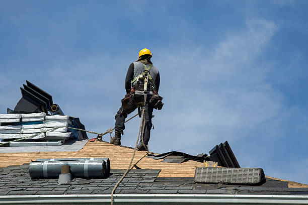 Professional Gutter Installation technician working in Sandstone, MN